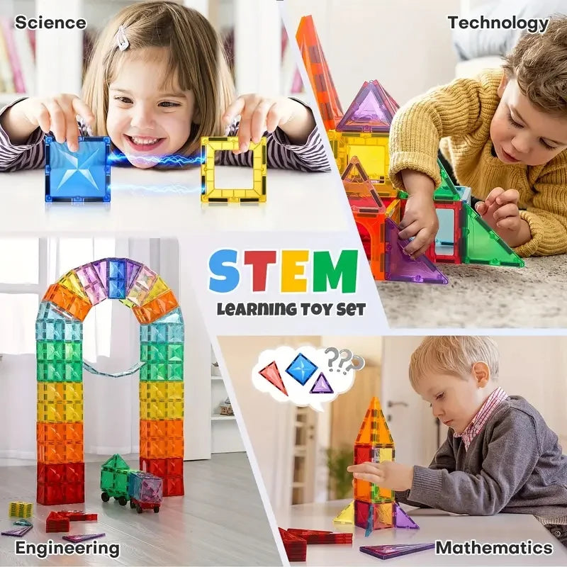 Magnetic building blocks set for kids Montessori game sensory toys