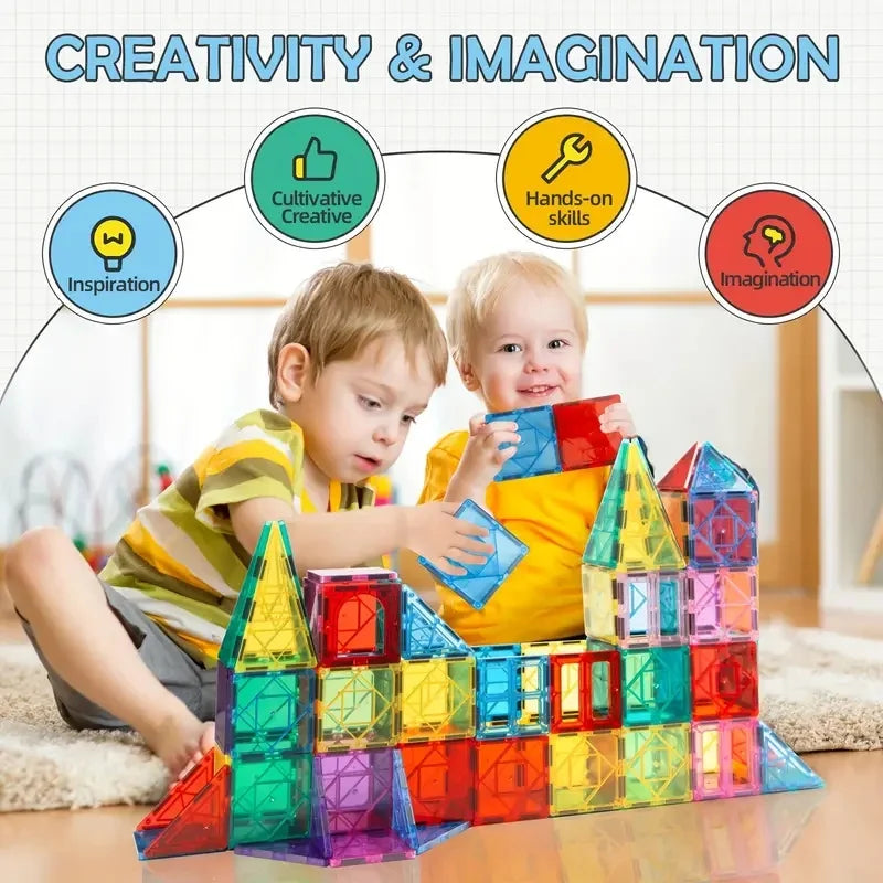 Magnetic building blocks set for kids Montessori game sensory toys