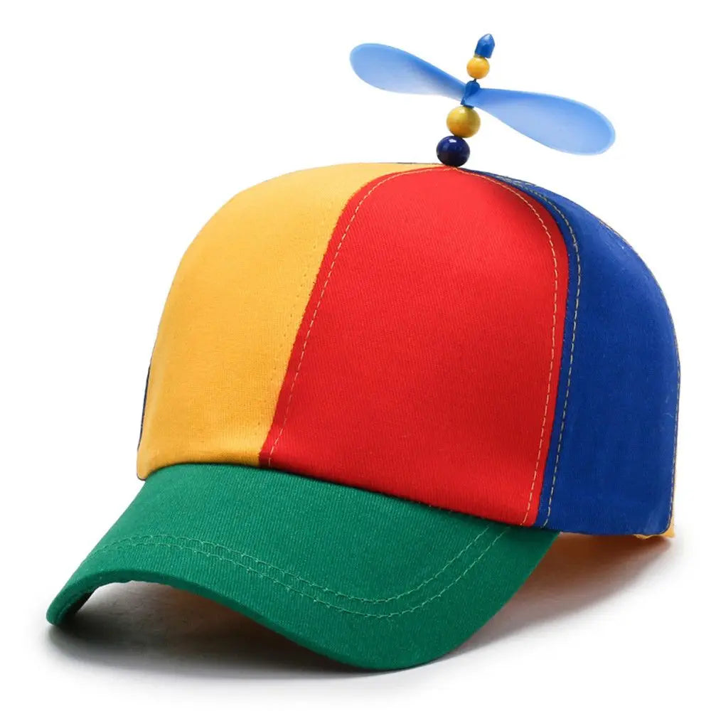 Rainbow Bamboo Dragonfly Baseball Cap Funny Helicopter Propeller